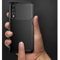 Huawei P20 Pro Kılıf Silikon Parmak İzi Bırakmayan Karbon Soft Negro Kapak - Lacivert