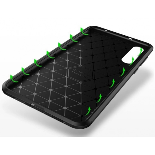 Huawei P20 Pro Kılıf Silikon Parmak İzi Bırakmayan Karbon Soft Negro Kapak - Lacivert