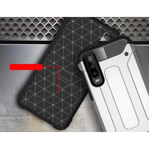 Huawei P30 Kılıf Zırhlı Tank Crash Silikon Kapak - Siyah