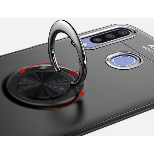 Huawei P30 Lite Kılıf Renkli Silikon Yüzüklü Standlı Auto Focus Ravel Kapak - Mavi