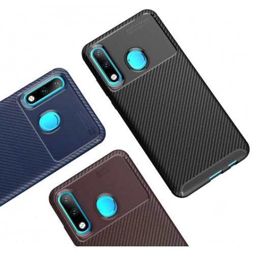 Huawei P30 Lite Kılıf Silikon Parmak İzi Bırakmayan Karbon Soft Negro Kapak - Lacivert