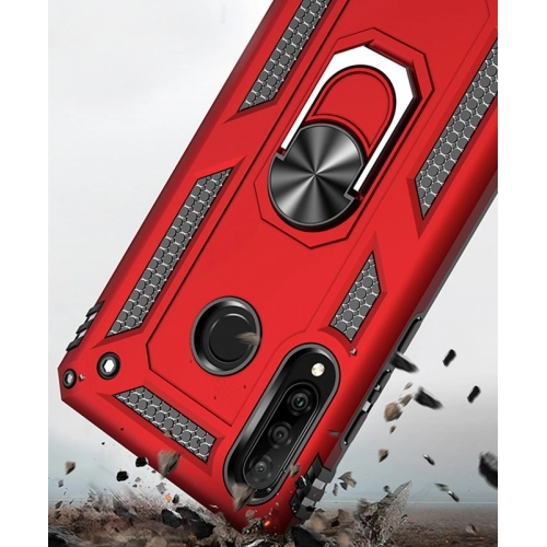 Huawei P30 Lite Kılıf Silikon Zırhlı Standlı Yüzüklü Mıknatıslı Tank Kapak - Siyah