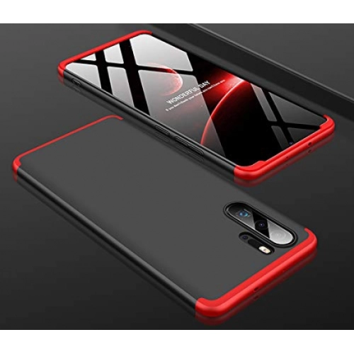 Huawei P30 Pro Kılıf 3 Parçalı 360 Tam Korumalı Rubber AYS Kapak - Kırmızı - Siyah