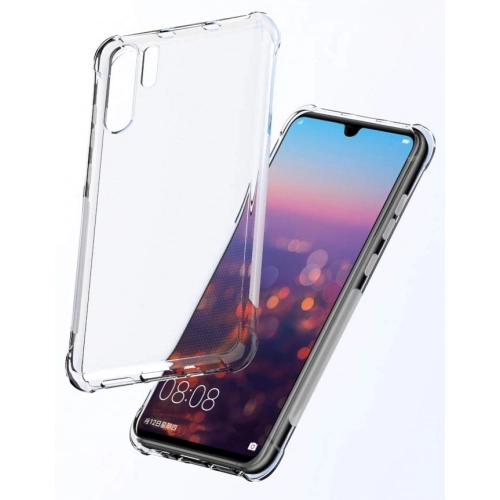 Huawei P30 Pro Kılıf Silikon Köşe Korumalı Airbag Darbe Emici Kapak - Şeffaf