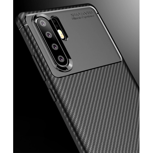 Huawei P30 Pro Kılıf Silikon Parmak İzi Bırakmayan Karbon Soft Negro Kapak - Lacivert