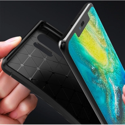 Huawei P30 Kılıf Silikon Parmak İzi Bırakmayan Karbon Soft Negro Kapak - Siyah
