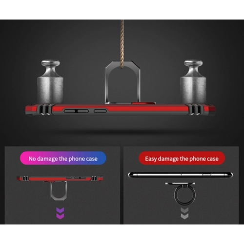 Huawei P30 Pro Kılıf Silikon Zırhlı Standlı Yüzüklü Mıknatıslı Tank Kapak - Rose Gold