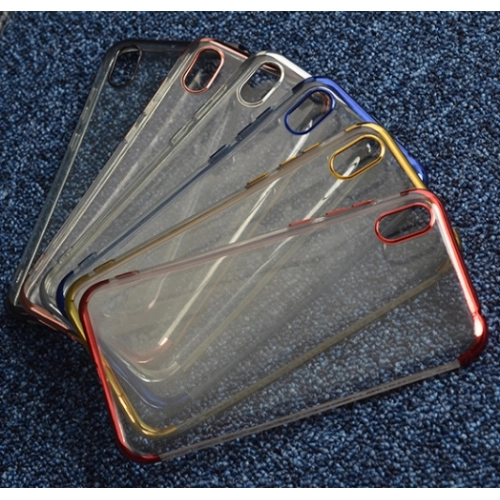 Huawei Y5 2019 Kılıf Renkli Köşeli Lazer Şeffaf Esnek Silikon - Rose Gold