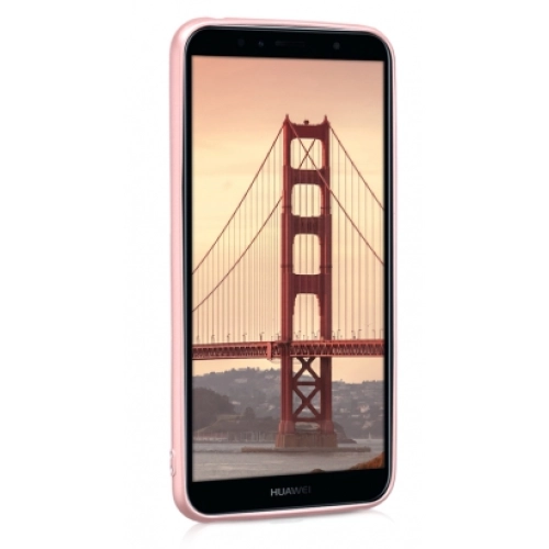 Huawei Y6 2018 Kılıf İnce Soft Mat Renkli Esnek Silikon Kapak - Rose Gold