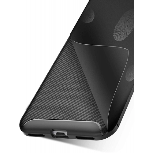 Huawei Y6 2019 Kılıf Silikon Parmak İzi Bırakmayan Karbon Soft Negro Kapak - Siyah