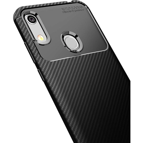 Huawei Y6 2019 Kılıf Silikon Parmak İzi Bırakmayan Karbon Soft Negro Kapak - Lacivert