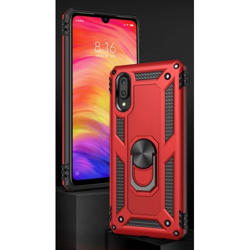 Huawei Y6s Kılıf Silikon Zırhlı Standlı Yüzüklü Mıknatıslı Tank Kapak - Rose Gold