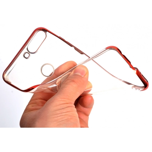 Huawei Y7 2018 Kılıf Renkli Köşeli Yüzüklü Standlı Lazer Şeffaf Esnek Silikon - Mavi