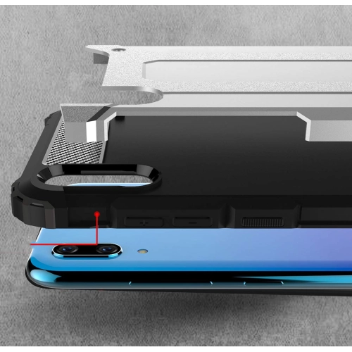 Huawei Y7 2019 Kılıf Zırhlı Tank Crash Silikon Kapak - Mavi