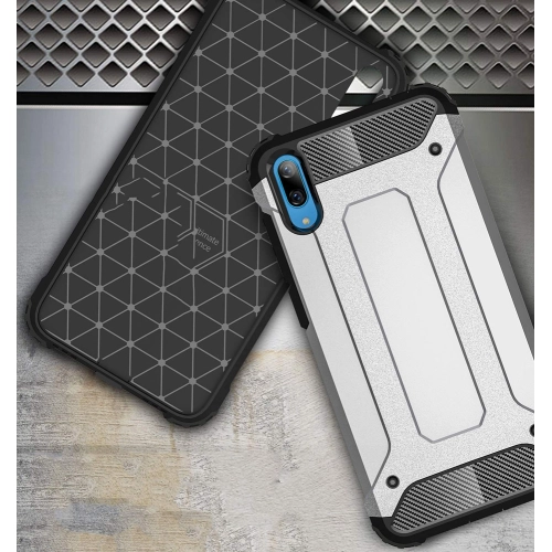 Huawei Y7 2019 Kılıf Zırhlı Tank Crash Silikon Kapak - Mavi