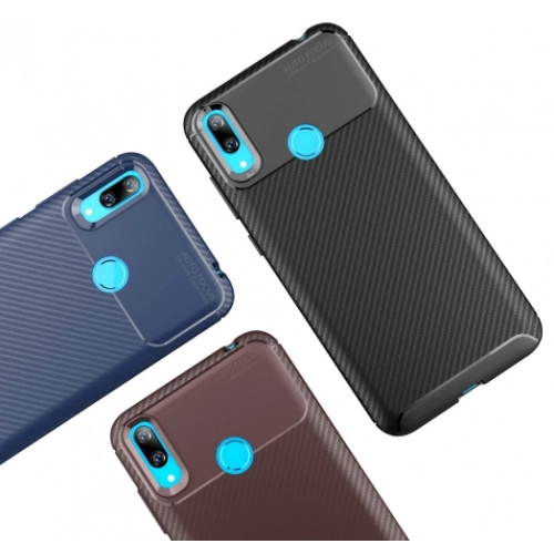 Huawei Y7 2019 Kılıf Silikon Parmak İzi Bırakmayan Karbon Soft Negro Kapak - Siyah