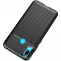 Huawei Y7 2019 Kılıf Silikon Parmak İzi Bırakmayan Karbon Soft Negro Kapak - Siyah