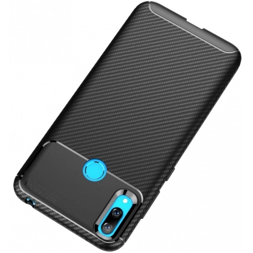 Huawei Y7 2019 Kılıf Silikon Parmak İzi Bırakmayan Karbon Soft Negro Kapak - Siyah