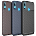 Huawei Y7 2019 Kılıf Silikon Parmak İzi Bırakmayan Karbon Soft Negro Kapak - Siyah