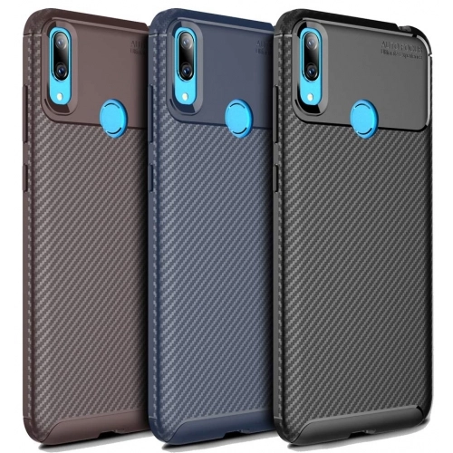 Huawei Y7 2019 Kılıf Silikon Parmak İzi Bırakmayan Karbon Soft Negro Kapak - Siyah