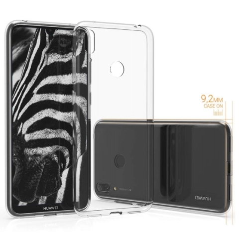 Huawei Y7 2019 Kılıf Ultra İnce Kaliteli Esnek Silikon 0.2mm - Şeffaf