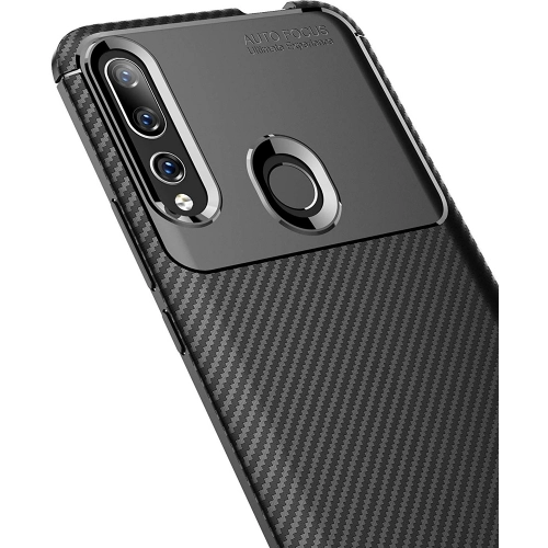 Huawei Y9 Prime 2019 Kılıf Silikon Parmak İzi Bırakmayan Karbon Soft Negro Kapak - Lacivert