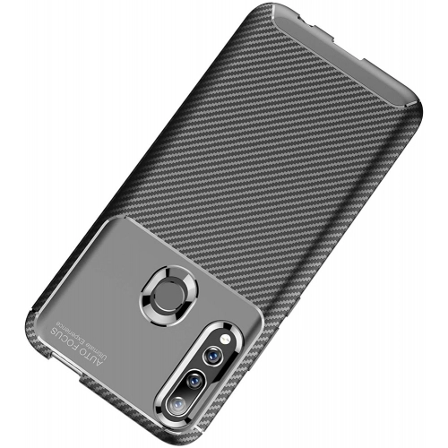 Huawei Y9 Prime 2019 Kılıf Silikon Parmak İzi Bırakmayan Karbon Soft Negro Kapak - Siyah