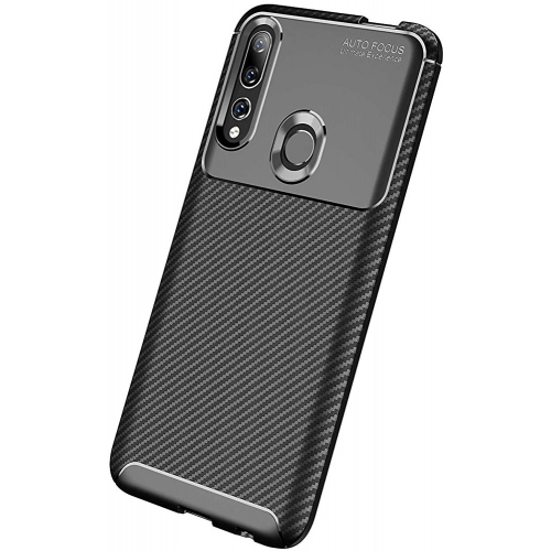 Huawei Y9 Prime 2019 Kılıf Silikon Parmak İzi Bırakmayan Karbon Soft Negro Kapak - Siyah