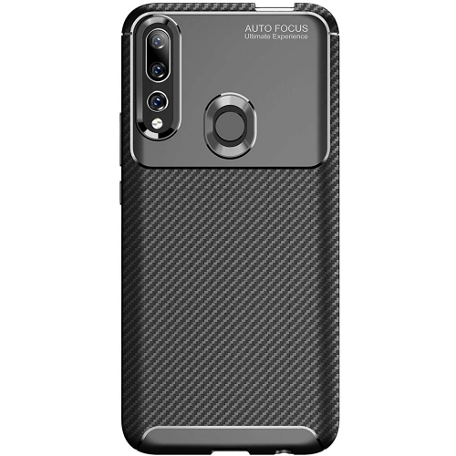 Huawei Y9 Prime 2019 Kılıf Silikon Parmak İzi Bırakmayan Karbon Soft Negro Kapak - Siyah