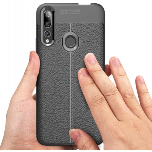 Huawei Y9 Prime 2019 Kılıf Deri Görünümlü Lüks Parmak İzi Bırakmaz Niss Silikon Kapak - Lacivert