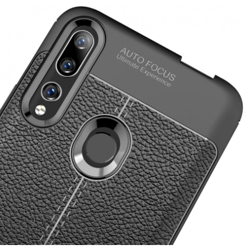 Huawei Y9 Prime 2019 Kılıf Deri Görünümlü Lüks Parmak İzi Bırakmaz Niss Silikon Kapak - Lacivert