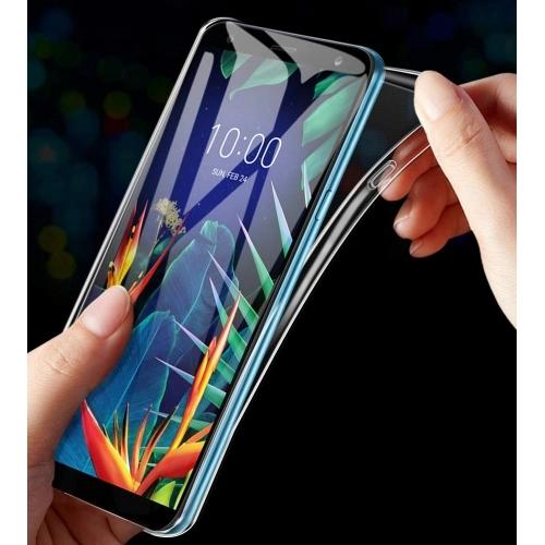 LG K40 Kılıf Kamera Korumalı Esnek Silikon Kapak - Şeffaf