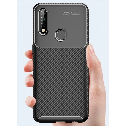 Oppo A31 Kılıf Silikon Parmak İzi Bırakmayan Karbon Soft Negro Kapak - Lacivert