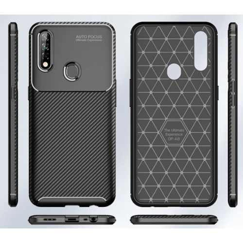 Oppo A31 Kılıf Silikon Parmak İzi Bırakmayan Karbon Soft Negro Kapak - Siyah