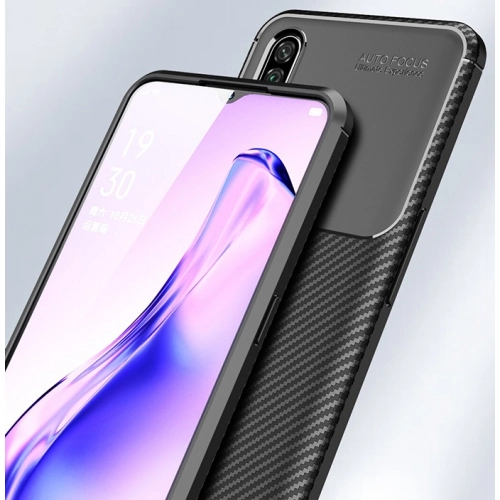 Oppo A31 Kılıf Silikon Parmak İzi Bırakmayan Karbon Soft Negro Kapak - Lacivert