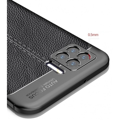 Oppo A73 Kılıf Deri Görünümlü Lüks Parmak İzi Bırakmaz Niss Silikon Kapak - Siyah