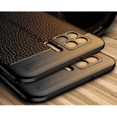 Oppo A73 Kılıf Deri Görünümlü Lüks Parmak İzi Bırakmaz Niss Silikon Kapak - Siyah