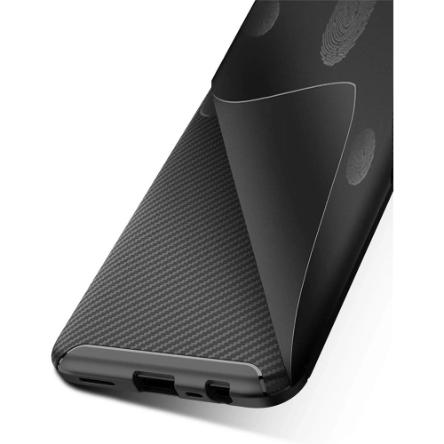 Oppo A9 2020 Kılıf Silikon Parmak İzi Bırakmayan Karbon Soft Negro Kapak - Siyah