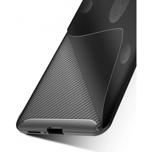 Oppo Reno 10x Zoom Kılıf Silikon Parmak İzi Bırakmayan Karbon Soft Negro Kapak - Siyah