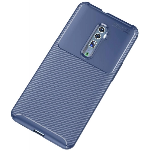 Oppo Reno 10x Zoom Kılıf Silikon Parmak İzi Bırakmayan Karbon Soft Negro Kapak - Siyah