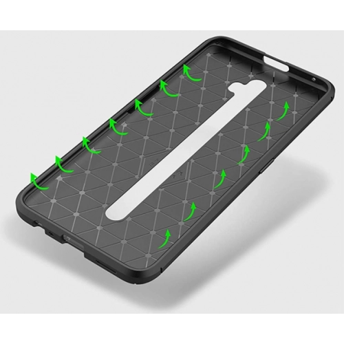 Oppo Reno 2z Kılıf Silikon Parmak İzi Bırakmayan Karbon Soft Negro Kapak - Lacivert