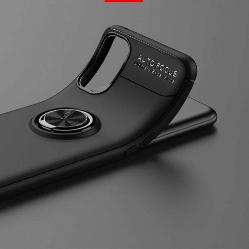 Oppo Reno 4 Kılıf Renkli Silikon Yüzüklü Standlı Auto Focus Ravel Kapak - Mavi