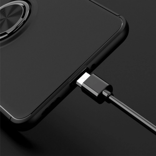 Oppo Reno 4 Pro Kılıf Renkli Silikon Yüzüklü Standlı Auto Focus Ravel Kapak - Siyah