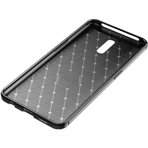 Oppo Reno Kılıf Silikon Parmak İzi Bırakmayan Karbon Soft Negro Kapak - Lacivert