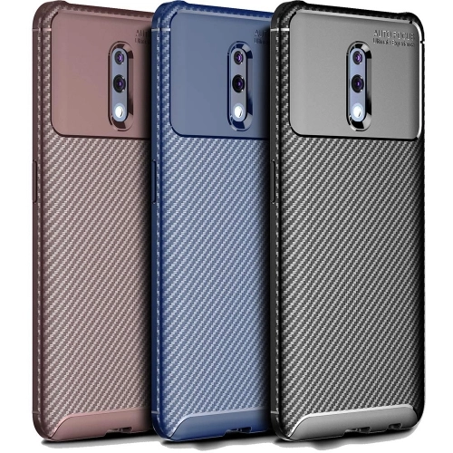 Oppo Reno Kılıf Silikon Parmak İzi Bırakmayan Karbon Soft Negro Kapak - Lacivert