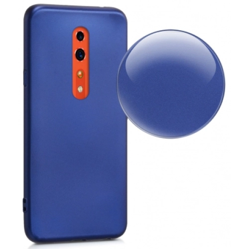 Oppo Reno Z Kılıf İnce Soft Mat Renkli Esnek Silikon Kapak - Lacivert