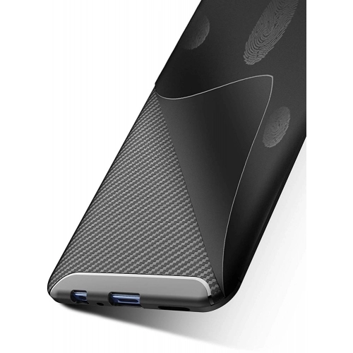 Oppo Reno Z Kılıf Silikon Parmak İzi Bırakmayan Karbon Soft Negro Kapak - Lacivert