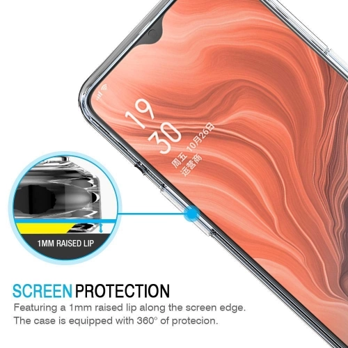 Oppo Reno Z Kılıf Kamera Korumalı Esnek Silikon Kapak - Şeffaf