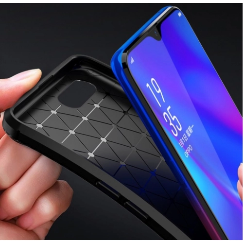 Oppo RX17 Pro Kılıf Silikon Parmak İzi Bırakmayan Karbon Soft Negro Kapak - Lacivert
