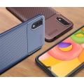 Samsung Galaxy A01 Kılıf Silikon Parmak İzi Bırakmayan Karbon Soft Negro Kapak - Lacivert